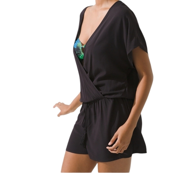 Soma Lightweight Black Chic Swim Cover Up Romper NWT Size XL/XXL - Picture 3 of 12